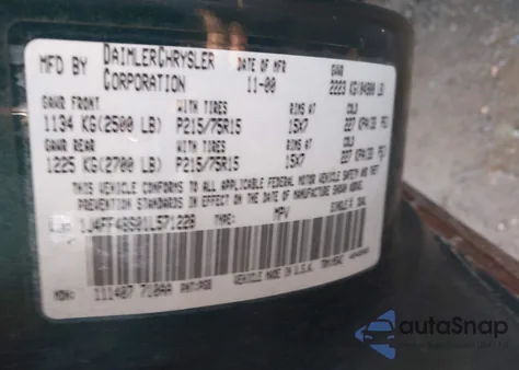 2001 Jeep Cherokee Sport из США, поврежденный, VIN 1J4FF48S01L571228